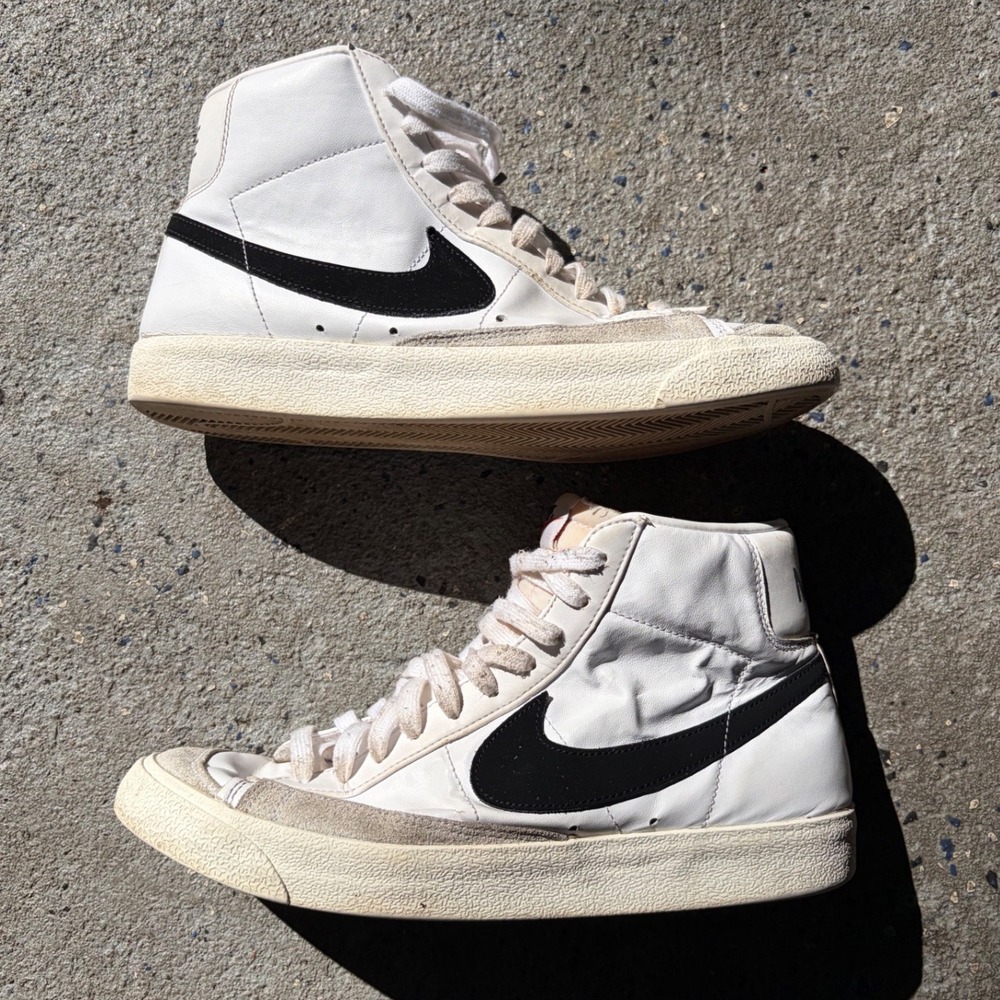 Nike Blazer Mid 77 Vintage White Black BQ6806-100 Mens 10.5 High Top Sneakers